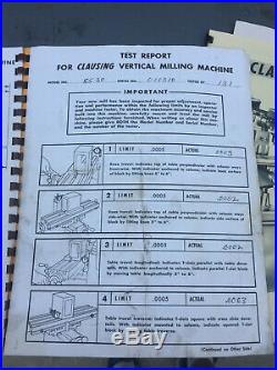 Clausing Mini Mill Milling Machine 8530 Gun Smith Inventor Hardinge Atlas 8520