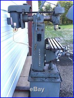 Clausing milling machine. Upright Model 8520 With Accessories