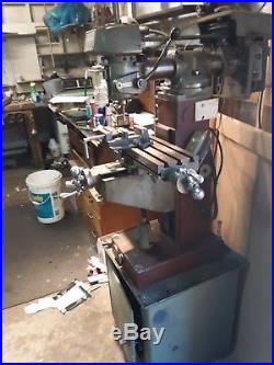 Clausing milling machine, mini mill with cabinet and lots of mill ends in