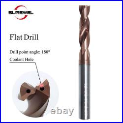 Coolant Hole Coated Solid Flat Bottom Drill 3mm-14mm Twist whit Stainless steel