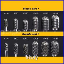 Cylindrical Rotary File 6mm Shank Diameter Grinding Head Carbide Diameter 6-16mm