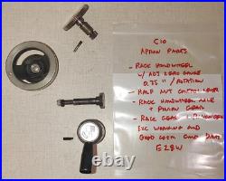 Emco Compact 10 Lathe Apron Parts Rack Handle, Axle, Gear & Half Nut Lever E28W
