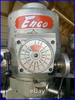Enco Vertical Milling Machine Variable Speed Head X Axis Power Feed