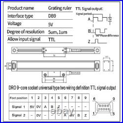 Enhanced 2&3 Axis DRO Display with 170mm Optical Linear Scale for Precision Work
