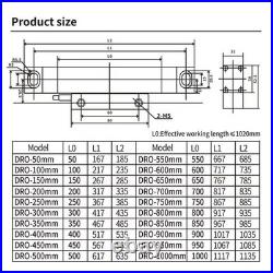 Enhanced 2&3 Axis DRO Display with 170mm Optical Linear Scale for Precision Work