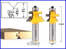 Flooring 2 Bit Tongue and Groove Router Bit Set 1/2 Shank Yonico 15229