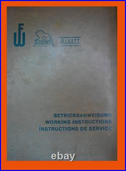 Fritz Werner VF HF UF 1.5 Milling Machine Operators, Maintenance and Part Manual Fritz Werner VF HF UF 1.5 Milling Machine Operators, Maintenance and Part Manual