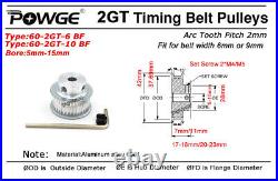 GT2/2GT 60 Teeth Timing Pulley Bore 5-15mm for Belt Width 6/10mm 2GT 60teeth 60T