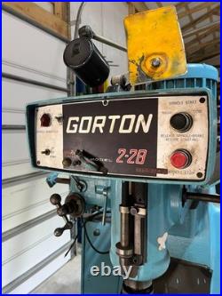 Gorton 2-28 Vertical Mill 12x48 Table with cabinet of tools Gorton 2-28 Vertical Mill 12x48 Table with cabinet of tools