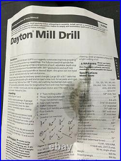 Grainger Dayton mill drill machine 2lkp9