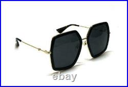 Gucci GG0106S 001 Sunglasses Black Gold 100% UV Women Sunglasses