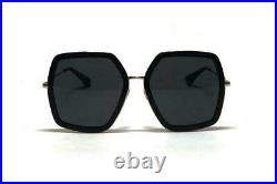 Gucci GG0106S 001 Sunglasses Black Gold 100% UV Women Sunglasses