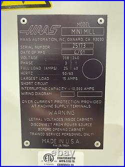 HAAS MINI MILL CNC Vertical Machining Center 2001' #GMT-3612