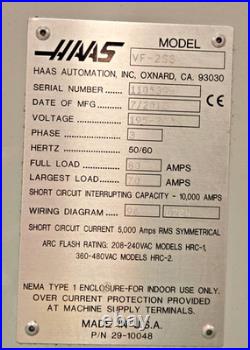 HAAS VF-2SS CNC Vertical Machining Center Mill Super-Speed Side Mount CAT40 2013