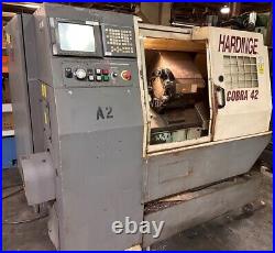 HARDINGE #COBRA 42 TURNING CENTER Fanuc 21i-T, 6 3 Jaw SEE VIDEO