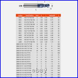 HRC45° 2 Flute Ball Nose End Mill Solid Carbide Milling Cutter Bit TiSiN Coating HRC45° 2 Flute Ball Nose End Mill Solid Carbide Milling Cutter Bit TiSiN Coating