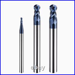 HRC45° 2 Flute Ball Nose End Mill Solid Carbide Milling Cutter Bit TiSiN Coating HRC45° 2 Flute Ball Nose End Mill Solid Carbide Milling Cutter Bit TiSiN Coating