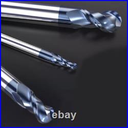 HRC45° 2 Flute Ball Nose End Mill Solid Carbide Milling Cutter Bit TiSiN Coating HRC45° 2 Flute Ball Nose End Mill Solid Carbide Milling Cutter Bit TiSiN Coating