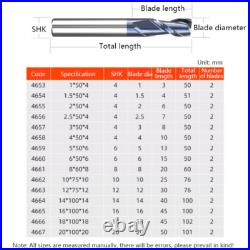 HRC45° 2 Flute Carbide End Mill Tungsten Steel Milling Cutter TiAN Coating Tools