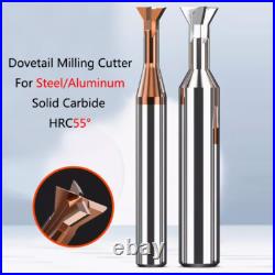 HRC55° Dovetail Milling Cutter Solid Carbide End Mill 1.5mm-16mm 45° 60° Angle
