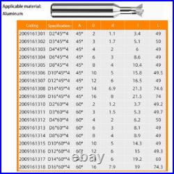 HRC55° Dovetail Milling Cutter Solid Carbide End Mill 1.5mm-16mm 45° 60° Angle