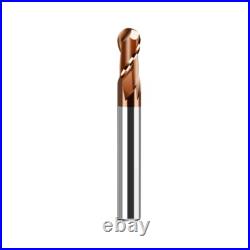 HRC60° CNC Lathe Milling Cutter Ball Nose Drill Bit 2 Flutes Carbide End Mill