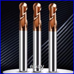 HRC60° CNC Lathe Milling Cutter Ball Nose Drill Bit 2 Flutes Carbide End Mill