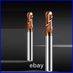 HRC60° CNC Lathe Milling Cutter Ball Nose Drill Bit 2 Flutes Carbide End Mill