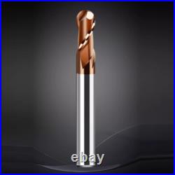 HRC60° CNC Lathe Milling Cutter Ball Nose Drill Bit 2 Flutes Carbide End Mill