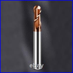 HRC60° CNC Lathe Milling Cutter Ball Nose Drill Bit 2 Flutes Carbide End Mill