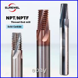 HRC65 Carbide NPT Full Teeth Thread Milling Cutter tools Machining For Steel