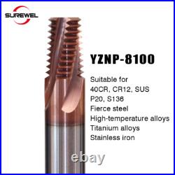 HRC65 Carbide NPT Full Teeth Thread Milling Cutter tools Machining For Steel