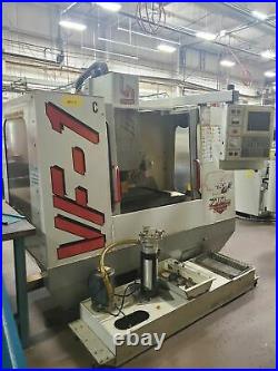 Haas VF-1 VMC, 1998 4th Axis Wired, P-cool, Chip Auger