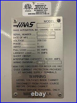 Haas Vf-2ssyt Vertical Machining Center Tsc Wips 12,000 RPM Cnc MILL Vf Ss