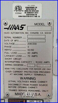 Haas Vf-5ss Cnc Vertical Machining Center MILL 12000 RPM MILL Vf Ss VMC