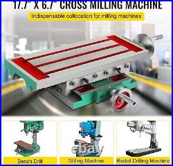 Heavy Duty Milling Machine Worktable 2 Axis 4-Way 17.7x6.7 Universal Precision