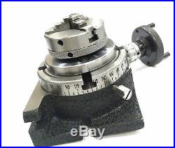 Horizontal Vertical Milling Indexing 4/100 Rotary Table & Small Chuck 65mm 3jaw