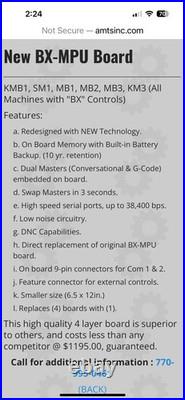 Hurco MPU board Upgraded For Bx Control. SM1cnc