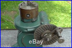 INDEXING DIVIDING HEAD INDEXER with D. E. WHITON 4 CHUCK & EXTRA PARTS GEARS