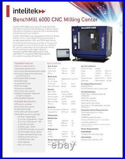 Intelitek BenchMill 6000 CNC Milling Center / Desktop ATC CNC MILLING MACHINE