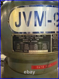 JET VERTICAL JVM-942F MILLING MACHINE 42 1/2 x 9 TABLE