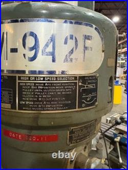 JET VERTICAL JVM-942F MILLING MACHINE 42 1/2 x 9 TABLE