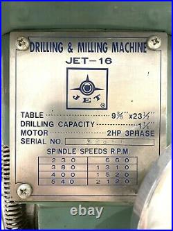 Jet 16 milling machine used