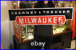 Kearney Trecker Machinery Sales Advertising Sign 36 Inch Heavy Metal