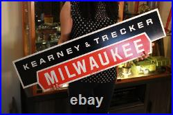 Kearney Trecker Machinery Sales Advertising Sign 36 Inch Heavy Metal