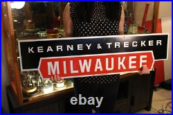 Kearney Trecker Machinery Sales Advertising Sign 36 Inch Heavy Metal