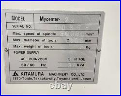 Kitamura Mycenter 7X VERTICAL MACHINING CENTER w 4-Axis table Fanuc 16iMB Cont Kitamura Mycenter 7X VERTICAL MACHINING CENTER w 4-Axis table Fanuc 16iMB Cont