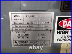 Kitamura Mycenter HX250i Horizontal Machining Center 15000 RPM Tri-Mist