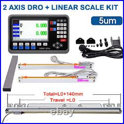 ToAuto 2-Axis DRO Digital Readout Kit With 300 & 1000mm Linear Scales – For Milling & Lathe, AC 80-260V