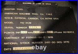 Large Horizontol /vertical Milling Machine Mastertool Hu 2cm American Machine